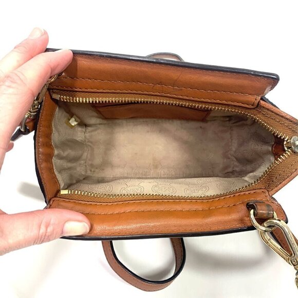 Michael Kors 32T4GLMC1B Mini Selma Crossbody Messenger Bag Brown/Tan 9"W x 5.5"H - Picture 4 of 12